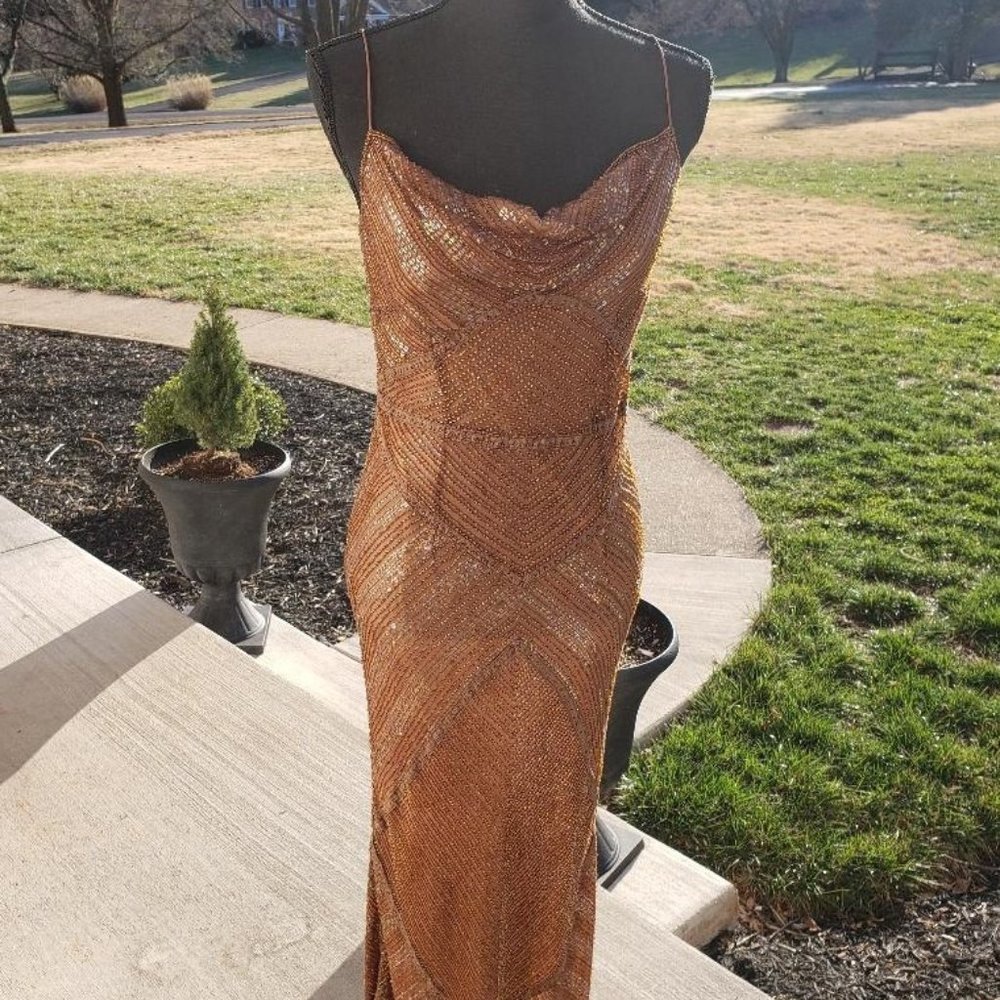 Vintage Monsoon Asymmetrical Beaded Dress